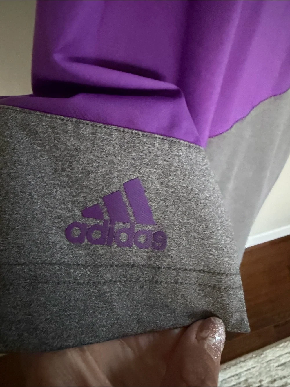 adidas Men’s Purple and Gray Colorblock Polo